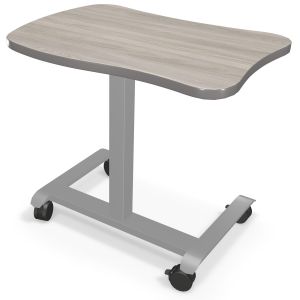MooreCo Hierarchy Grow & Roll Desk – Large Beluga, 26.5" – 42.3"H x 35"W x 24"D