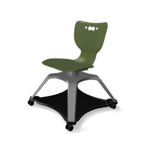 MooreCo Hierarchy Enroll Chair, Armless Shell with Soft Casters, 32.4"H x 25.6"W x 25.6"D