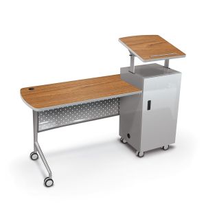 MooreCo Trend Podium Desk, 43" – 49"H x 60"W x 24.5"D