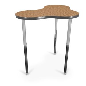 MooreCo Hierarchy Cloud 9 Desk (Small) – Standing Height Legs (Platinum), 27" – 42"H x 36.1"W x 25.5"D