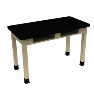 Diversified Spaces PerpetuLab Science Lab Table with Book Compartments, Wood Legs, and Laminate Top - 42" x 54"