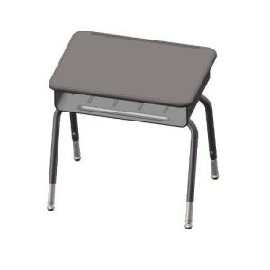 USACapitol Aptitude Open Front Desk with Hard Plastic Top, 22" - 32" H (1" Increments) - 18" D x 24" W