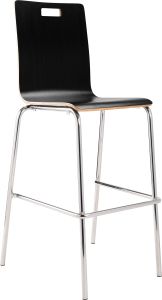 National Public Seating Bushwick Café Stool, Bar Height, Black- Model BCS23