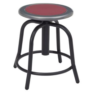 NPS 6800 Series Height Adjustable Black Swivel Stool-Burgundy