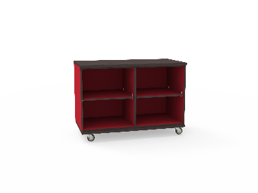 REplay® Mobile Open Base Cabinet Unit with 1 Vertical Divider, 2 Adjustable Shelves, and Casters - 48"W x 23"D x 35.5"H