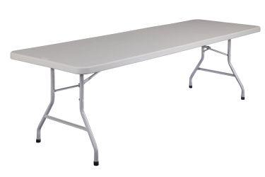 National Public Seating 30" W x 96" L Light Gray Plastic Folding Table (8 Ft)