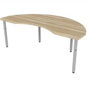 ELO® Kidney 36"D x 72"L Table with 3mm Edge HPL Top and 2" Pin Adjustable Straight Round Legs