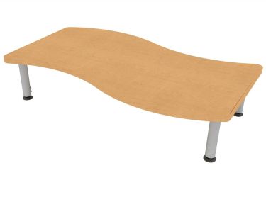 ELO® Tide 30"D x 54"L Table with 3mm Edge HPL Top and 2" Mini Junior Adjustable Straight Round Legs