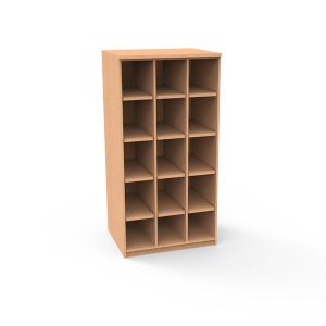 REplay® Modular Open Tall Cabinet Unit with 2 Vertical Dividers, 3 Center Fixed Shelves, 12 Adjustable Shelves, and Adjustable Levelers  - 42"W x 23"D x 84"H