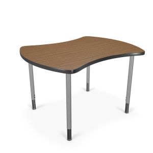 MooreCo Hierarchy Quad Desk (Small) – Platinum, 22" – 32"H x 41.7"W x 32.7"D