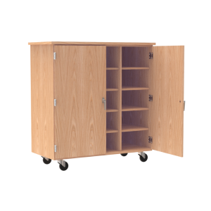 Diversified Spaces Robotics Tote Cabinet, Oak, 50"W x 24" D x 53" H