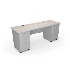 MooreCo Avid Double Pedestal Desk, 29.8"H x 72"W x 24"D