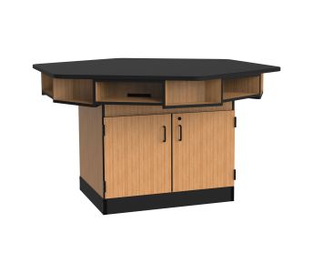 NPS® 6-Person Workstation, Chem-Res Top, Cabinet Base, Book Boxes