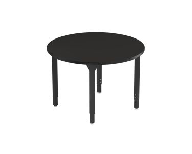 NPS® Heavy-Duty Height Adjustable Activity Table, 36" Round, Chem-Res Top, Black Legs