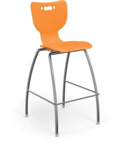 MooreCo Hierarchy 4-Leg Stool, 30" Height - Orange