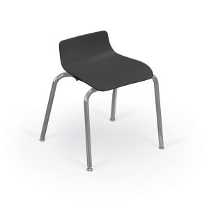 MooreCo Hierarchy Low Back 4-Leg Chair – 18" (Chrome), 21.5"H × 20"W × 19"D