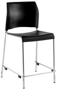 National Public Seating Cafetorium 500 LB Plastic Stool, Counter Height, Black - Model 8810C-11-10
