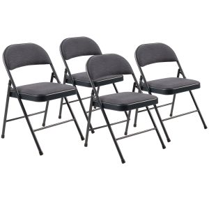 4 PACK Basics by NPS® 900 Series Fabric Padded Steel Folding Chair - Star Trail Blue - Model 974
