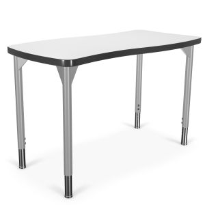 MooreCo Hierarchy Creator Desk – Rectangle (ADA) – Platinum, 22" – 32"H x 40.4"W x 21.5"D