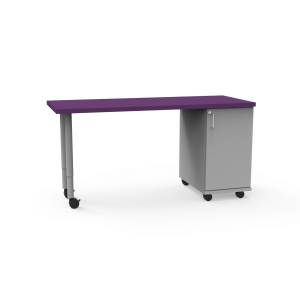 Appleton Teacher's Desk with 3mm Edge HPL Rectangle Top, Adjustable Shelf Cabinet on Right Hand Side, 2" ELS Adjustable Straight Round Legs, 60" W x 24" D