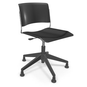 MooreCo Akt 5-Star Chair with Glides - Black, 29"- 34" H x 27.5" W x 27.5" D