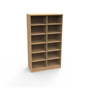 REplay® Modular Open Tall Cabinet Unit with 1 Vertical Divider, 2 Center Fixed Shelves, 5 Adjustable Shelves, and Adjustable Levelers  - 48"W x 23"D x 84"H