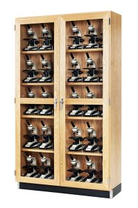 Diversified Spaces Microscope Storage Cabinet with Glass Doors