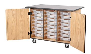 National Public Seating Mobile Science Cabinet - Bin Cabinet Cart with Chemical Resistant Top - Model MSC04-C