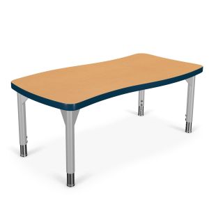 MooreCo Hierarchy Creator Desk – Rectangle (ADA) – Youth Height Legs (Platinum), 12" – 18"H x 40.4"W x 21.5"D
