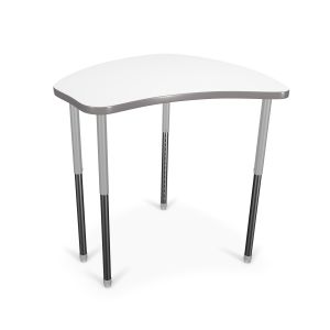 MooreCo Hierarchy Shapes Desk (Large) – Standing Height Legs (Platinum), 27" – 42"H x 34.9"W x 32.5"D