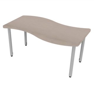 ELO® Tide 30"D x 54"L Table with 3mm Edge HPL Top and 2" Adjustable Straight Round Legs