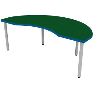 ELO® Kidney 36"D x 72"L Table with 3mm Edge HPL Top and 2" Adjustable Straight Round Legs