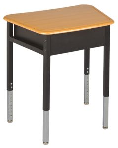 USACapitol Unite16 Adjustable Desk, 20" D x 32" W, with Open Front Book Box and Hard Plastic Top