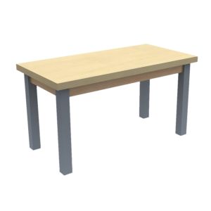 Diversified Spaces PerpetuLab Science Lab Table with Plain Apron, Steel Legs, and Butcher Block Top - 30" x 48"