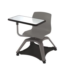MooreCo Seed Enroll Chair (18") / Porcelain Tablet Arm / Glides, 31.1"H x 25.6"W x 25.6"D