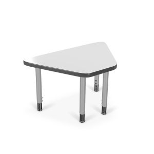 MooreCo Hierarchy Snap Desk – Hexagonal Trapezoid (60º) – Youth Height Legs (Platinum), 12" – 18"H x 30"W x 18"D