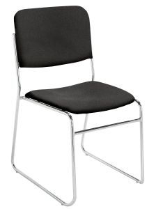 2 PACK Compact Fabric Padded Signature Stack Chair -Black