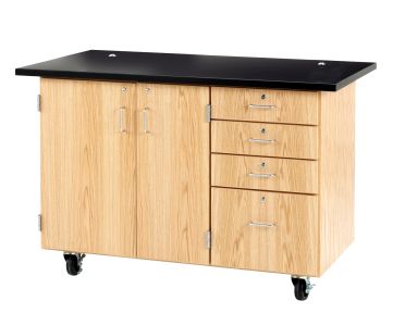 Diversified Spaces Extra Large Mobile Workstation with Storage - Rod Sockets