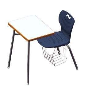 USACapitol Ntersect 14” H Laminate Combination Desk with Book Basket and Spray Edge - 18" D x 24" W