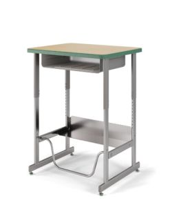 USACapitol Sit-Stand Individual Student Desk with Open Front Book Box, Footrest, Laminate Top and Spray Edge - 24" D x 30" W