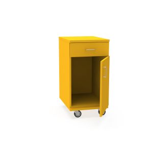REplay® Mobile Base Cabinet Unit with Single Drawer Over Right Hinged Single Door, Empty Interior, and Casters - 18"W x 23"D x 35.5"H