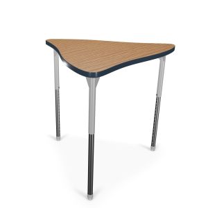 MooreCo Hierarchy Creator Desk – Triangle (ADA) – Standing Height Legs (Platinum), 27" – 42"H x 39.3"W x 35.5"D