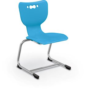 MooreCo Hierarchy Cantilever School Chair, 16" Height, Chrome Frame, Blue Shell