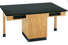 Diversified Spaces 4 Station Table, Book Cubbies - Phenolic Top