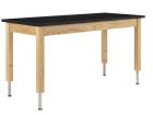 Diversified Spaces PerpetuLab Science Lab Table with Adjustable Height, Wood Legs, and Epoxy Top - 24" x 60"