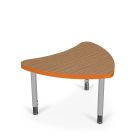 MooreCo Hierarchy Chevron Desk (Small) – Youth Height Legs (Platinum), 12" – 18"H x 30.7"W x 24.5"D