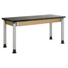 Diversified Spaces Uplift ADA-Compliant UpLift! Adjustable Height Hybrid Table - Phenolic Top - Oak Wood - 24" x 48"