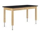 Diversified Spaces PerpetuLab Science Lab Table with Adjustable Height, Wood Legs, and Epoxy Top - 24" x 54"