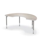 MooreCo Hiearchy Half-Moon Activity Table, Standard Height Platinum Legs, 22" – 32"H x 72"W x 36"D