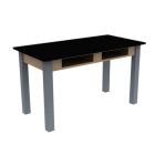 Diversified Spaces PerpetuLab Science Lab Table with Book Compartments, Steel Legs, and Epoxy Top - 24" x 48"